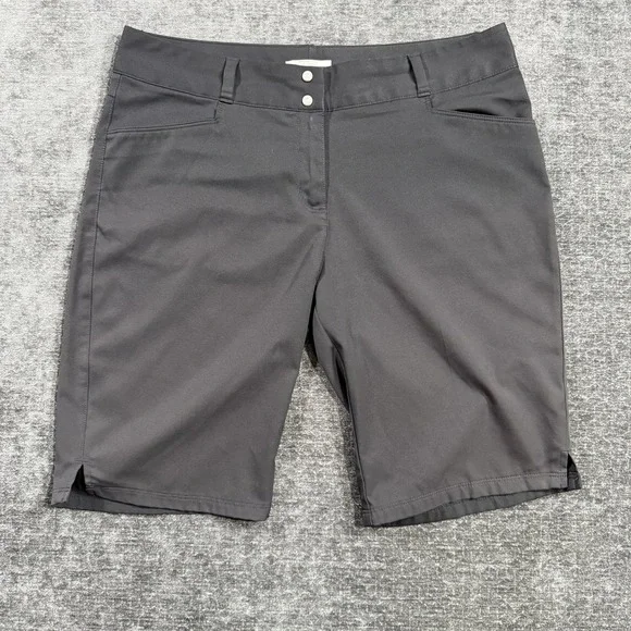 Adidas Golf Shorts Women's Size 10 Black Mid Rise Activewear Double Snap Button - Picture 1 of 12